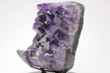 Dark Purple Amethyst Cluster With Stand - Large Points #206902-2